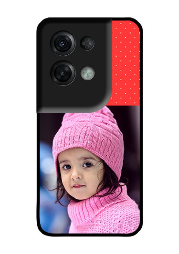 Oppo Reno 8 Pro 5G Photo Printing on Glass Case - Red Pattern Design