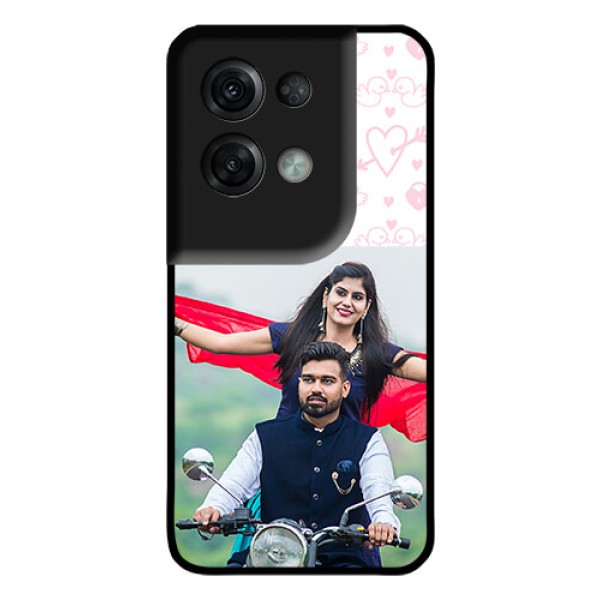 Oppo Reno 8 Pro 5G Custom Glass Mobile Case - Pink Flying Heart Design