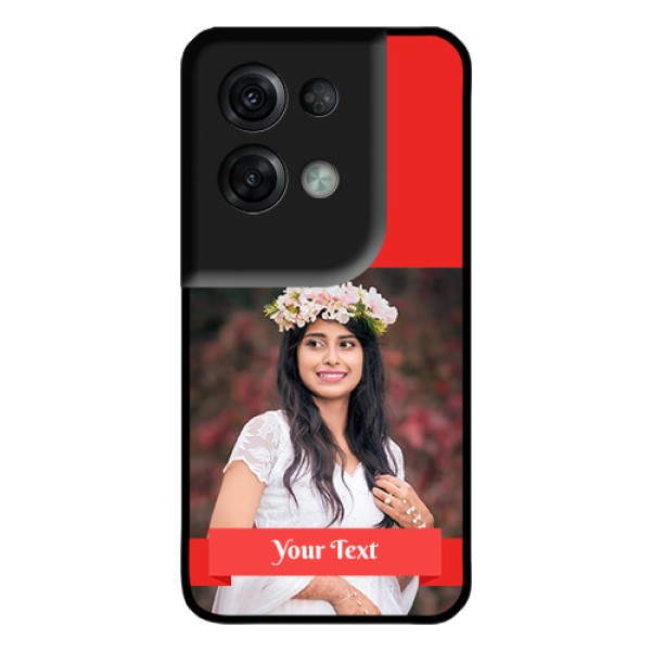 Oppo Reno 8 Pro 5G Custom Glass Phone Case - Simple Red Color Design