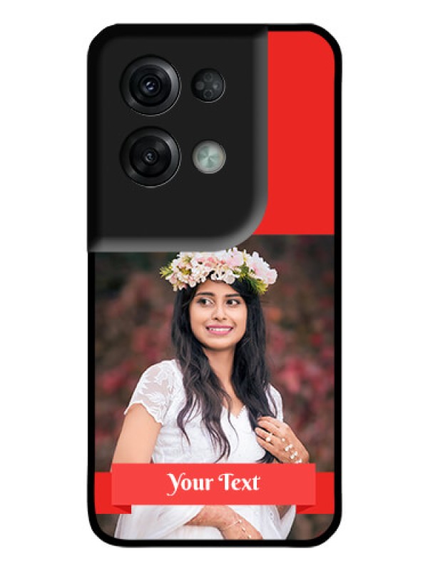 Custom Oppo Reno 8 Pro 5G Custom Glass Phone Case - Simple Red Color Design