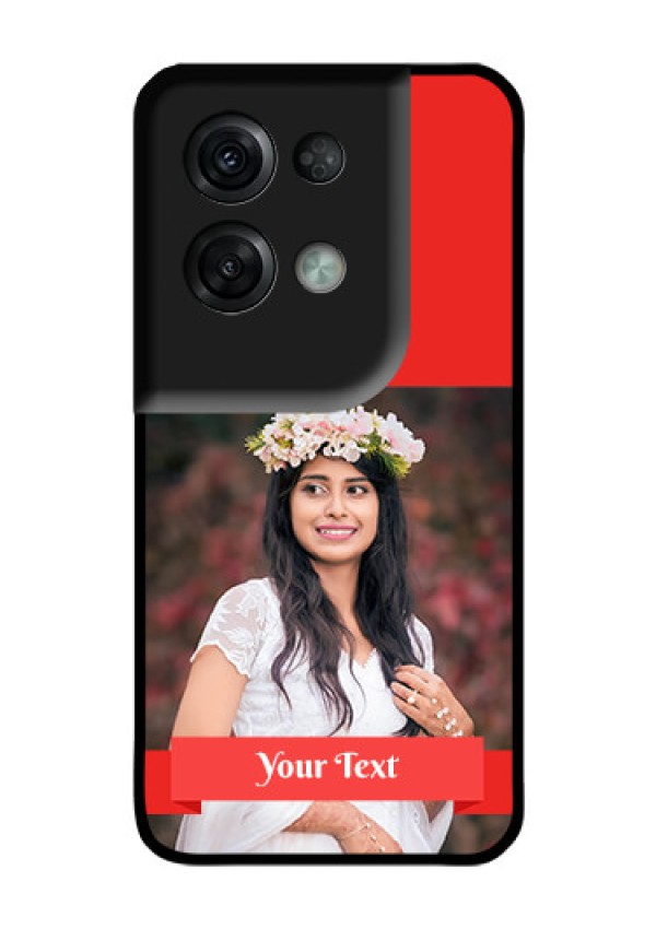 Oppo Reno 8 Pro 5G Custom Glass Phone Case - Simple Red Color Design