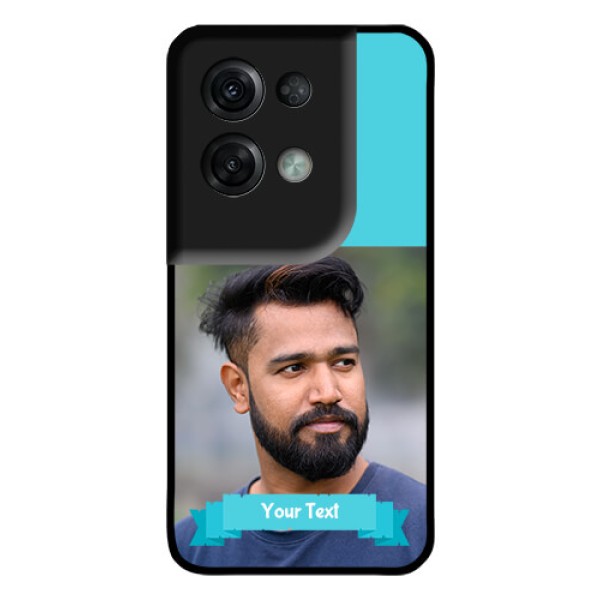 Oppo Reno 8 Pro 5G Personalized Glass Phone Case - Simple Blue Color Design Oppo Reno 8 Pro 5G Personalized Glass Phone Case - Simple Blue Color Design