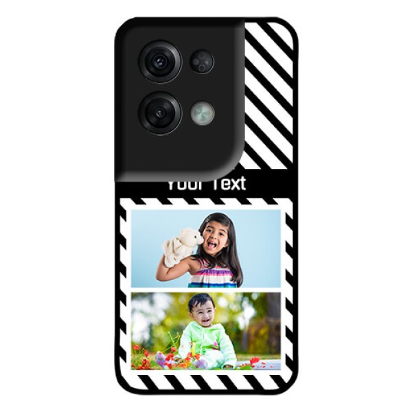 Oppo Reno 8 Pro 5G Photo Printing on Glass Case - Black And White Stripes Design Oppo Reno 8 Pro 5G Photo Printing on Glass Case - Black And White Stripes Design