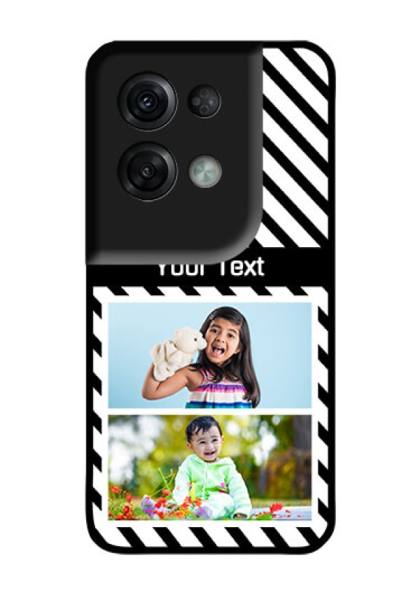 Oppo Reno 8 Pro 5G Photo Printing on Glass Case - Black And White Stripes Design