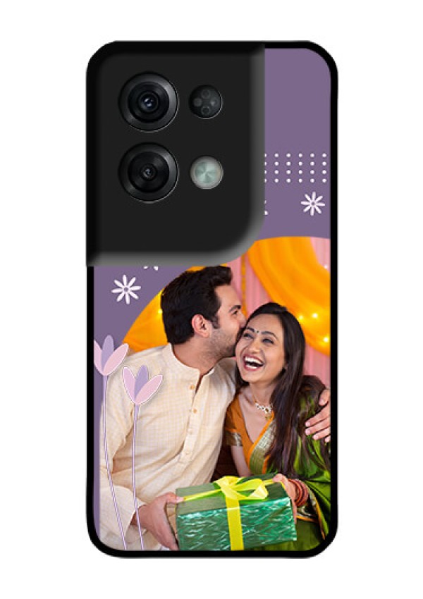 Oppo Reno 8 Pro 5G Custom Glass Mobile Case - Lavender flowers design