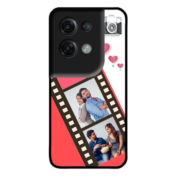 Oppo Reno 8 Pro 5G Personalized Glass Phone Case - 3 Image Holder with Film Reel