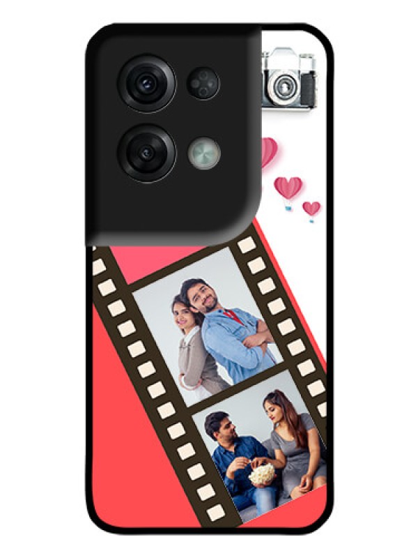 Custom Oppo Reno 8 Pro 5G Personalized Glass Phone Case - 3 Image Holder with Film Reel