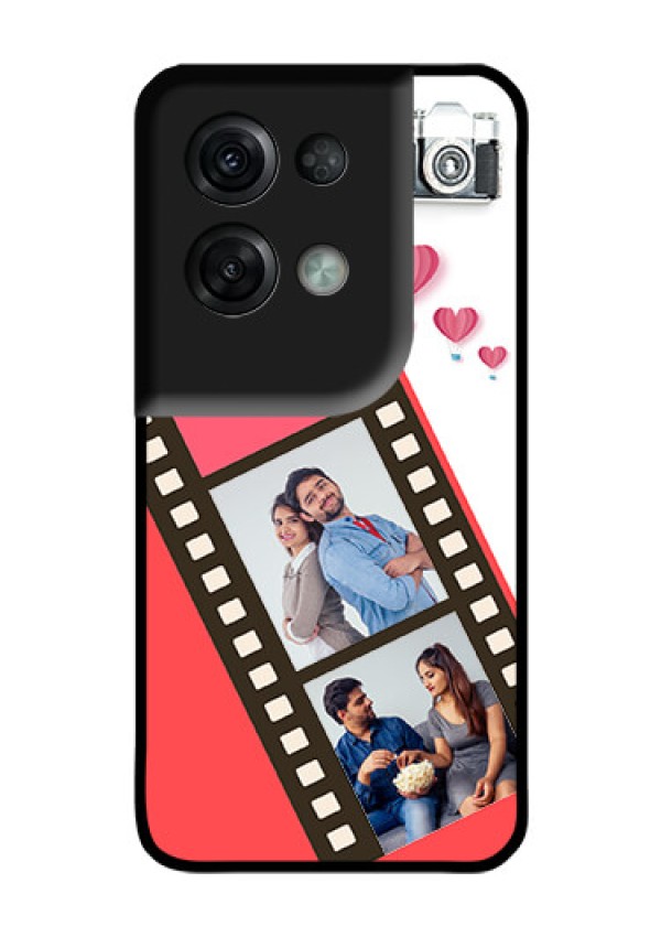 Oppo Reno 8 Pro 5G Personalized Glass Phone Case - 3 Image Holder with Film Reel