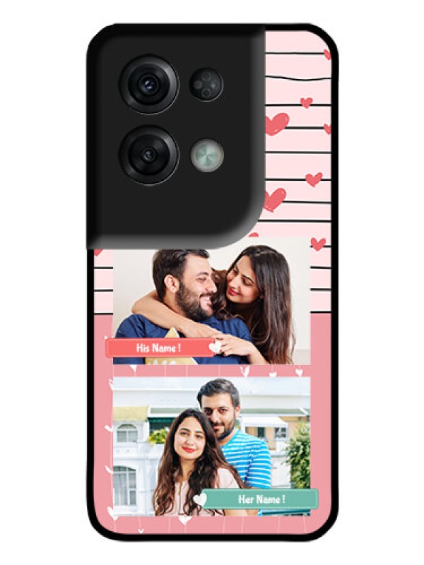 Custom Oppo Reno 8 Pro 5G Custom Glass Mobile Case - Photo with Heart Design