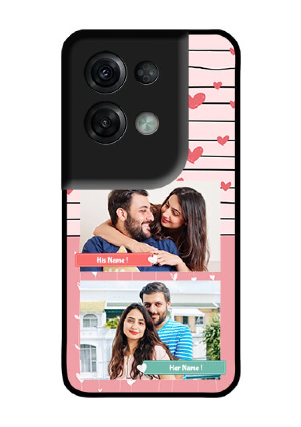 Oppo Reno 8 Pro 5G Custom Glass Mobile Case - Photo with Heart Design
