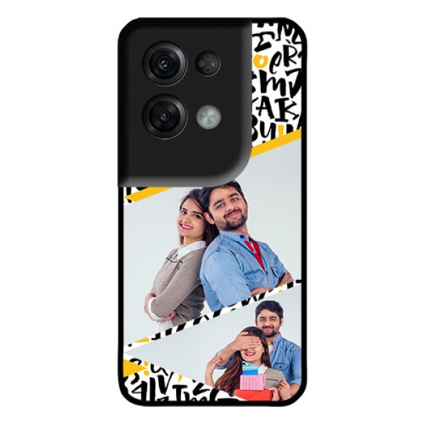 Oppo Reno 8 Pro 5G Custom Glass Mobile Case - Letters Pattern Design