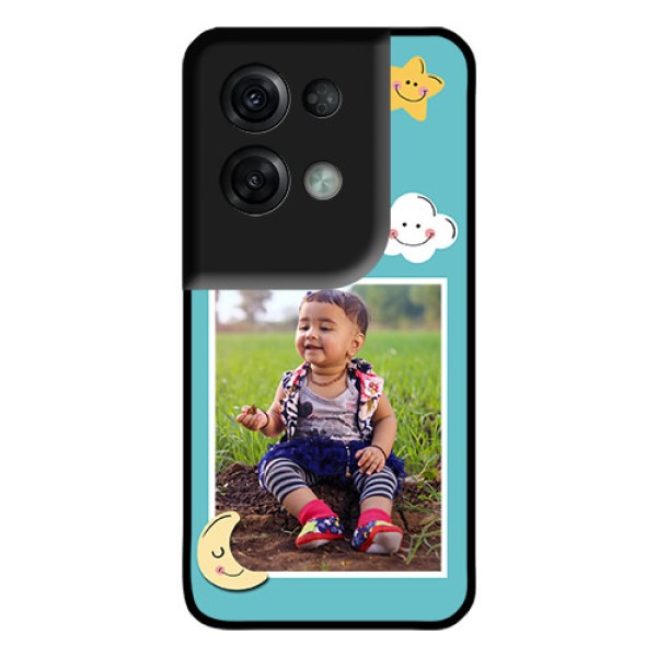 Oppo Reno 8 Pro 5G Personalized Glass Phone Case - Smiley Kids Stars Design