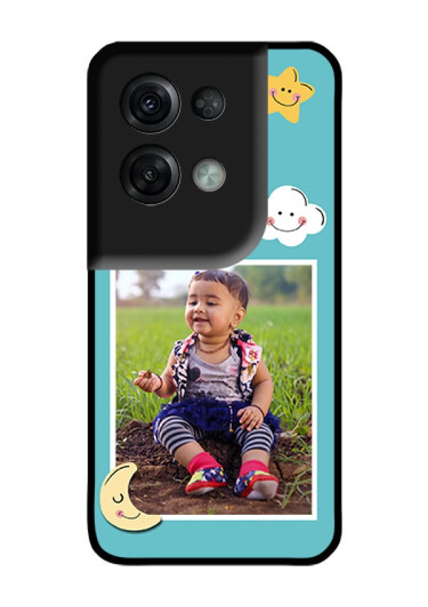 Oppo Reno 8 Pro 5G Personalized Glass Phone Case - Smiley Kids Stars Design