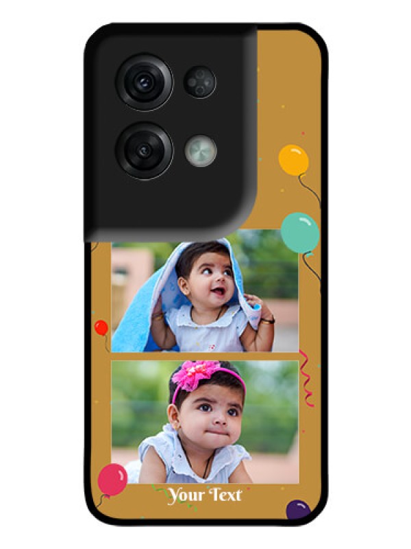 Custom Oppo Reno 8 Pro 5G Personalized Glass Phone Case - Image Holder with Birthday Celebrations Design