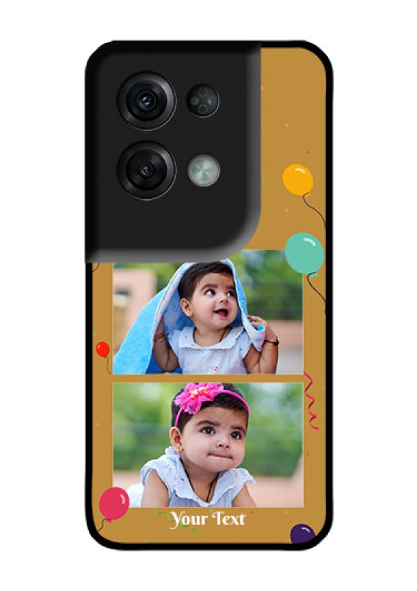 Oppo Reno 8 Pro 5G Personalized Glass Phone Case - Image Holder with Birthday Celebrations Design