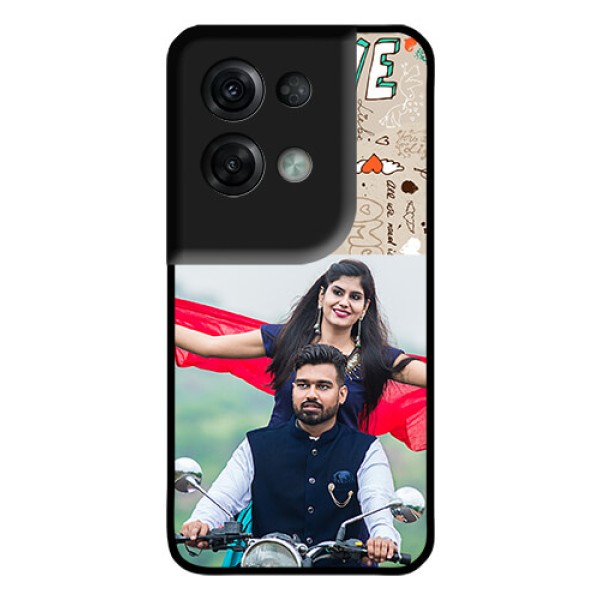Oppo Reno 8 Pro 5G Custom Glass Phone Case - Love Doodle Pattern