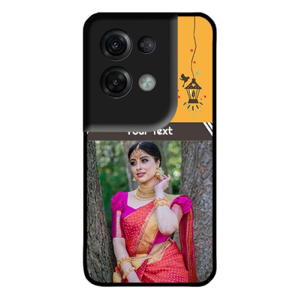 Oppo Reno 8 Pro 5G Custom Glass Mobile Case - with Family Picture and Icons Oppo Reno 8 Pro 5G Custom Glass Mobile Case - with Family Picture and Icons