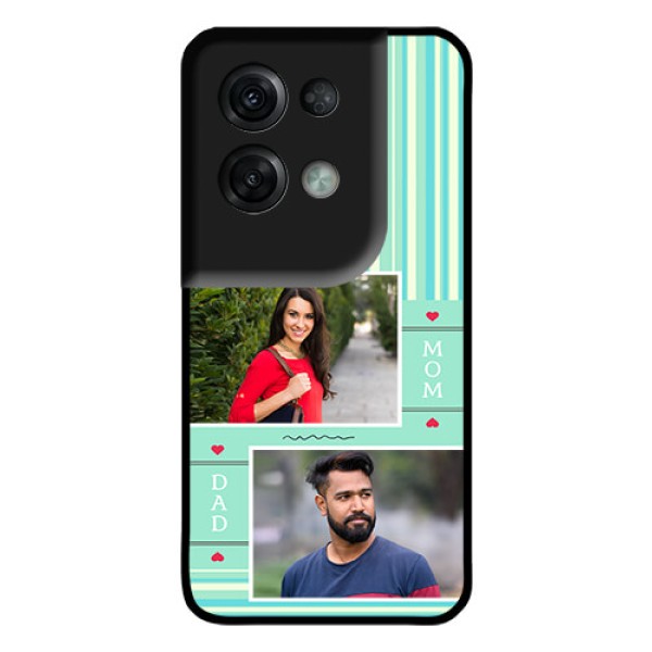 Oppo Reno 8 Pro 5G Custom Glass Phone Case - Mom & Dad Pic Design