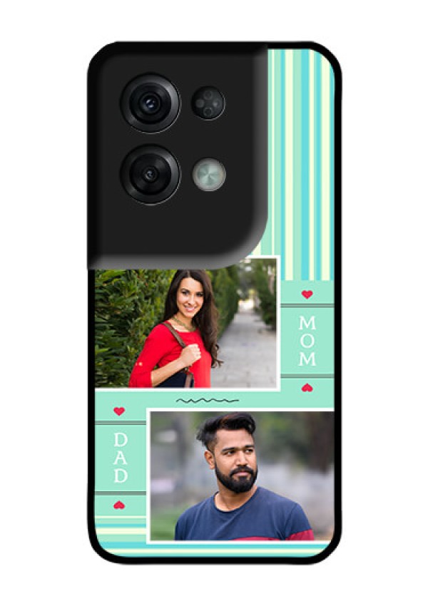 Oppo Reno 8 Pro 5G Custom Glass Phone Case - Mom & Dad Pic Design