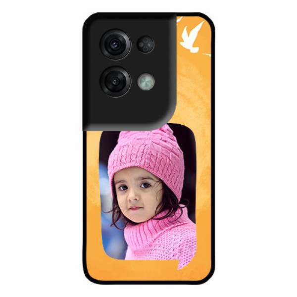 Oppo Reno 8 Pro 5G Personalized Glass Phone Case - Water Color Design with Bird Icons Oppo Reno 8 Pro 5G Personalized Glass Phone Case - Water Color Design with Bird Icons