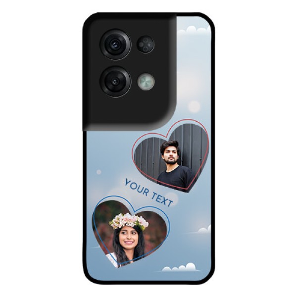Oppo Reno 8 Pro 5G Custom Glass Mobile Case - Blue Color Couple Design