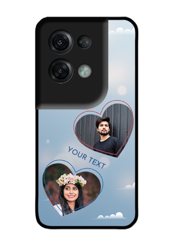 Oppo Reno 8 Pro 5G Custom Glass Mobile Case - Blue Color Couple Design