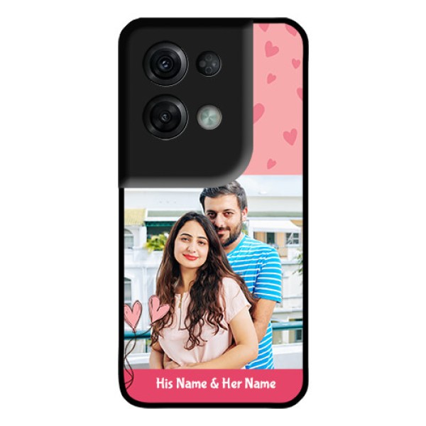Oppo Reno 8 Pro 5G Personalized Glass Phone Case - Love Design Peach Color