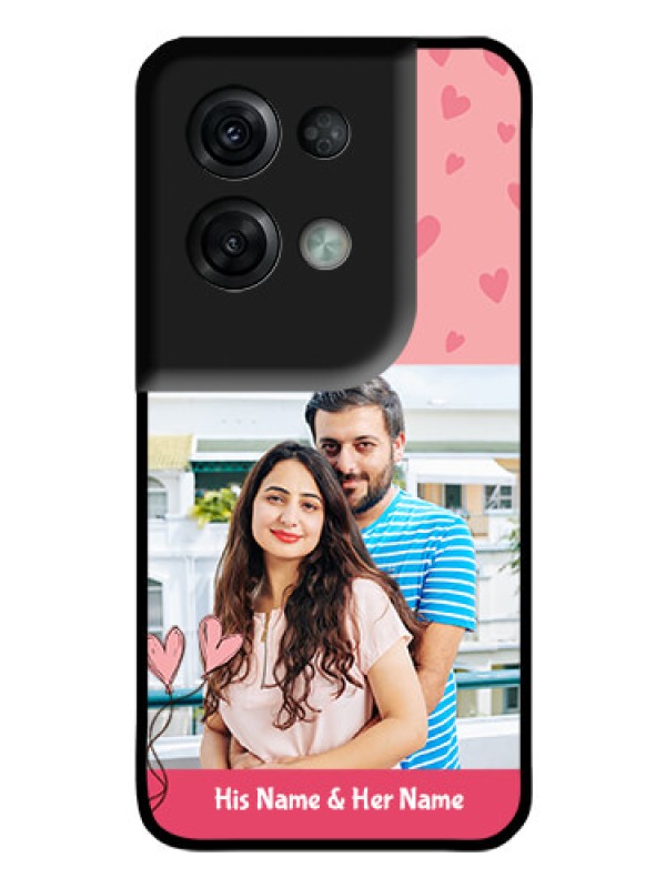 Custom Oppo Reno 8 Pro 5G Personalized Glass Phone Case - Love Design Peach Color