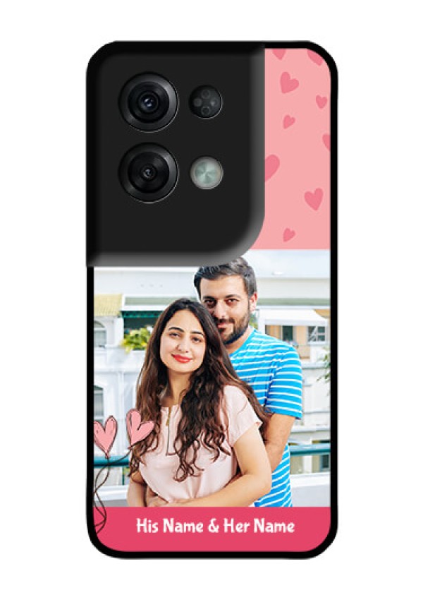 Oppo Reno 8 Pro 5G Personalized Glass Phone Case - Love Design Peach Color