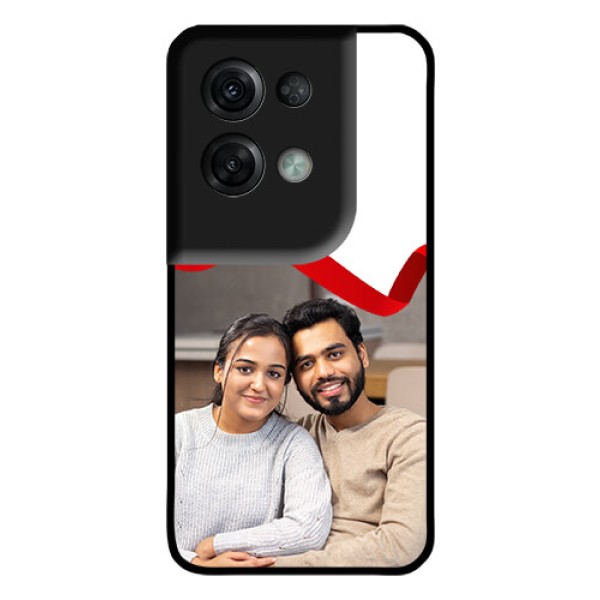 Oppo Reno 8 Pro 5G Photo Printing on Glass Case - Red Ribbon Frame Design