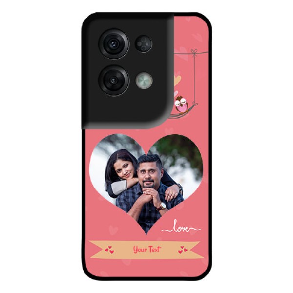 Oppo Reno 8 Pro 5G Personalized Glass Phone Case - Peach Color Love Design Oppo Reno 8 Pro 5G Personalized Glass Phone Case - Peach Color Love Design