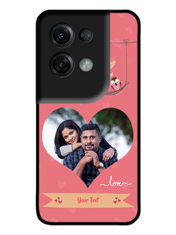 Custom Oppo Reno 8 Pro 5G Personalized Glass Phone Case - Peach Color Love Design