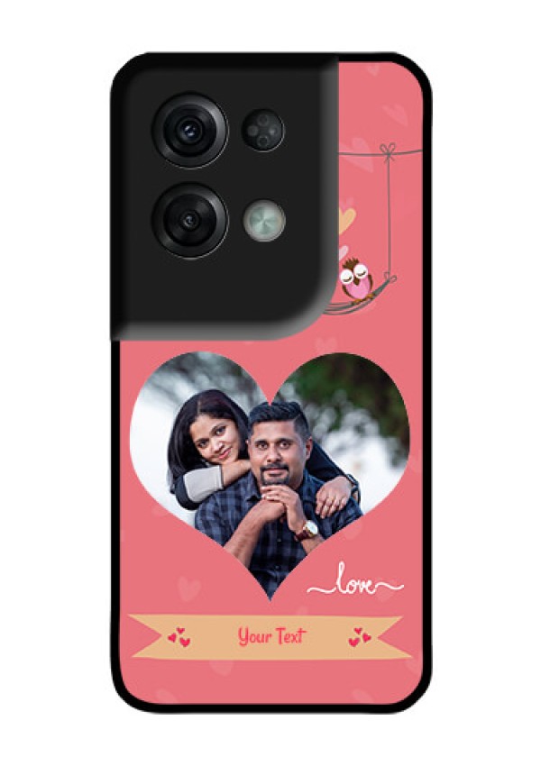 Oppo Reno 8 Pro 5G Personalized Glass Phone Case - Peach Color Love Design