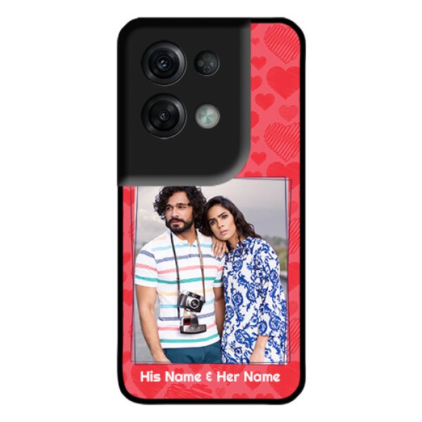 Oppo Reno 8 Pro 5G Photo Printing on Glass Case - with Red Heart Symbols Design Oppo Reno 8 Pro 5G Photo Printing on Glass Case - with Red Heart Symbols Design