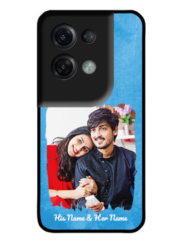 Custom Oppo Reno 8 Pro 5G Custom Glass Phone Case - Blue Color Vintage Design