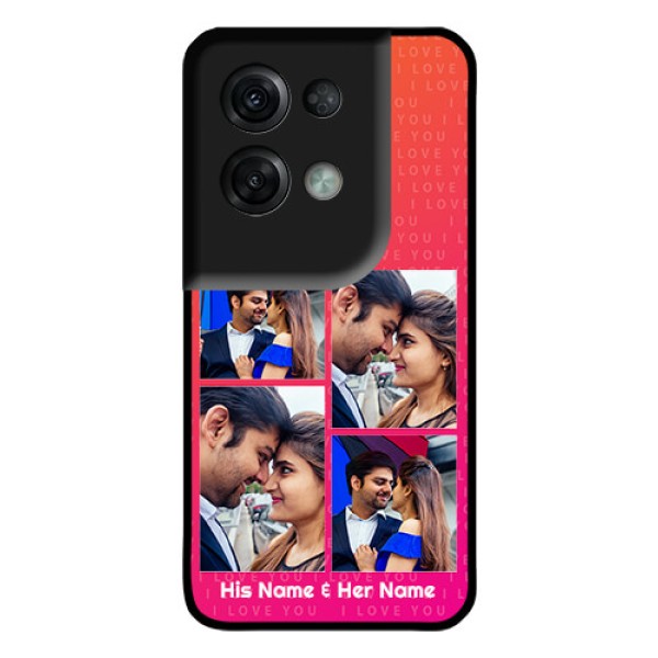 Oppo Reno 8 Pro 5G Custom Glass Phone Case - I Love You Pink Design