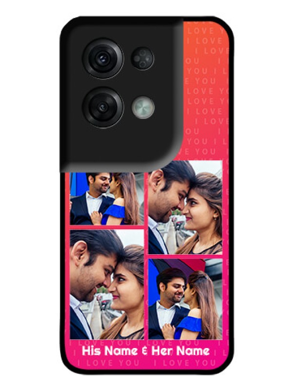 Custom Oppo Reno 8 Pro 5G Custom Glass Phone Case - I Love You Pink Design