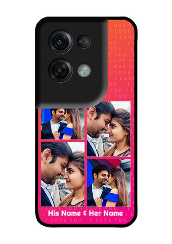 Oppo Reno 8 Pro 5G Custom Glass Phone Case - I Love You Pink Design