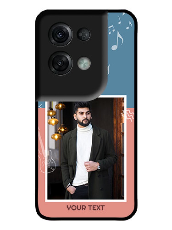 Custom Oppo Reno 8 Pro 5G Photo Printing on Glass Case - with Color Musical Note Design