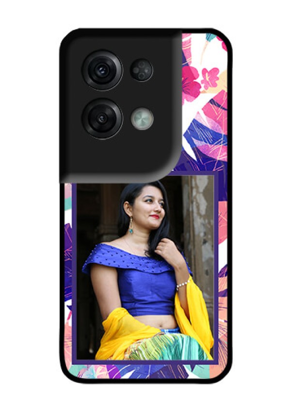 Oppo Reno 8 Pro 5G Custom Glass Mobile Case - Abstract Floral Design
