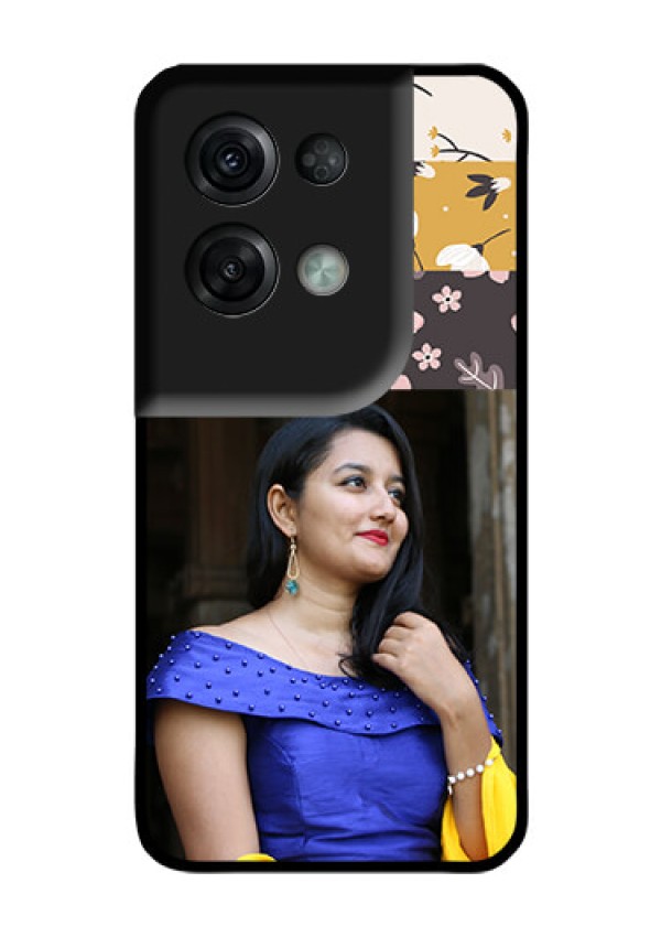Oppo Reno 8 Pro 5G Custom Glass Phone Case - Stylish Floral Design