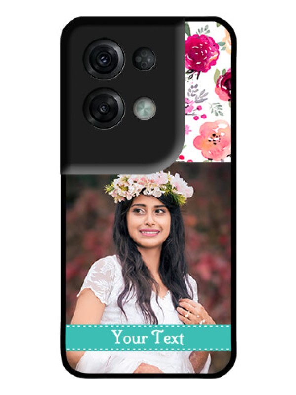 Custom Oppo Reno 8 Pro 5G Custom Glass Phone Case - Watercolor Floral Design