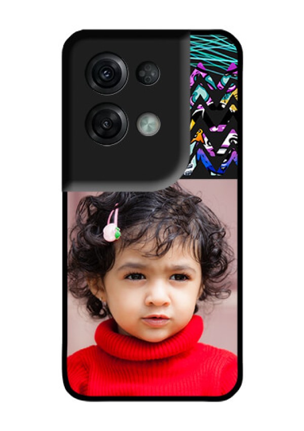 Oppo Reno 8 Pro 5G Personalized Glass Phone Case - Neon Abstract Design