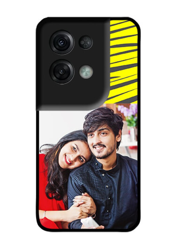 Oppo Reno 8 Pro 5G Photo Printing on Glass Case - Yellow Abstract Design