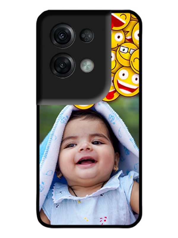 Custom Oppo Reno 8 Pro 5G Custom Glass Mobile Case - with Smiley Emoji Design