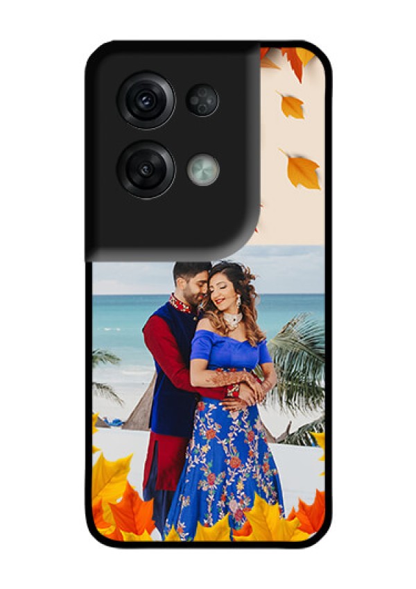 Oppo Reno 8 Pro 5G Photo Printing on Glass Case - Autumn Maple Leaves Design