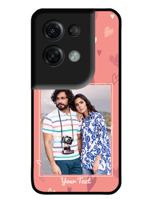 Custom Oppo Reno 8 Pro 5G Custom Glass Phone Case - Love doodle art Design