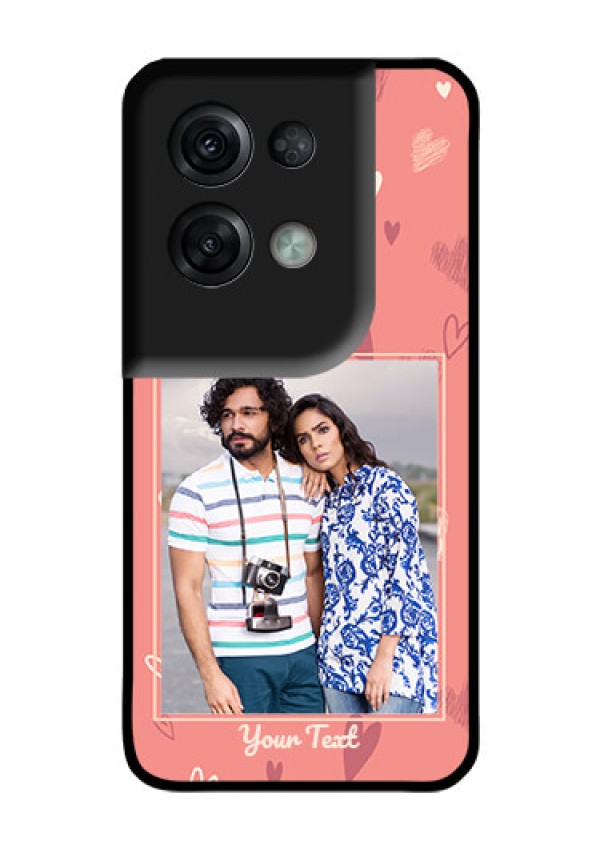 Oppo Reno 8 Pro 5G Custom Glass Phone Case - Love doodle art Design