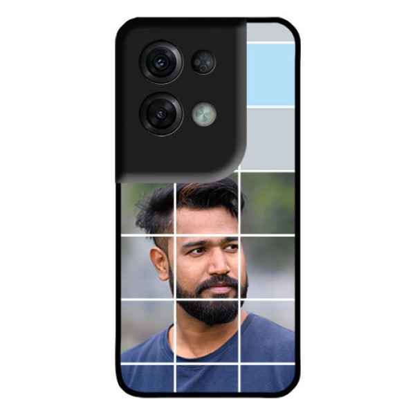 Oppo Reno 8 Pro 5G Photo Printing on Glass Case - with white box pattern