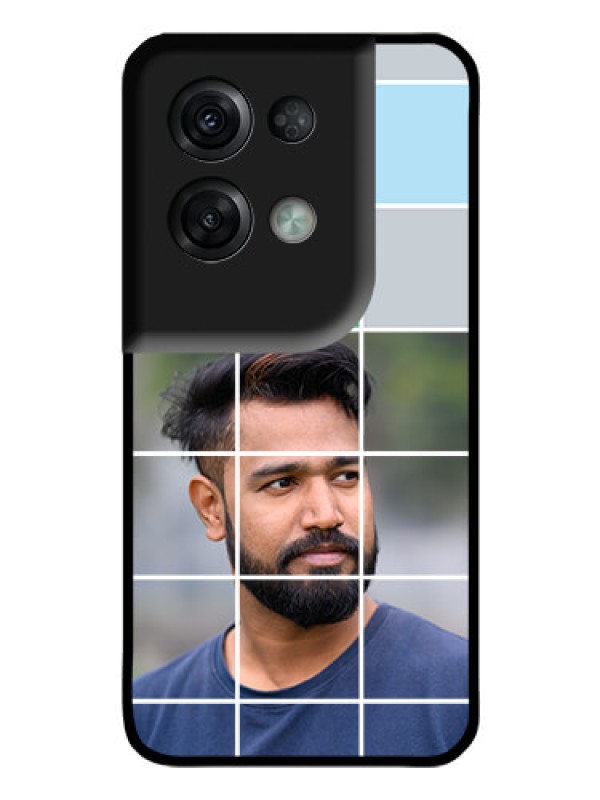 Custom Oppo Reno 8 Pro 5G Photo Printing on Glass Case - with white box pattern
